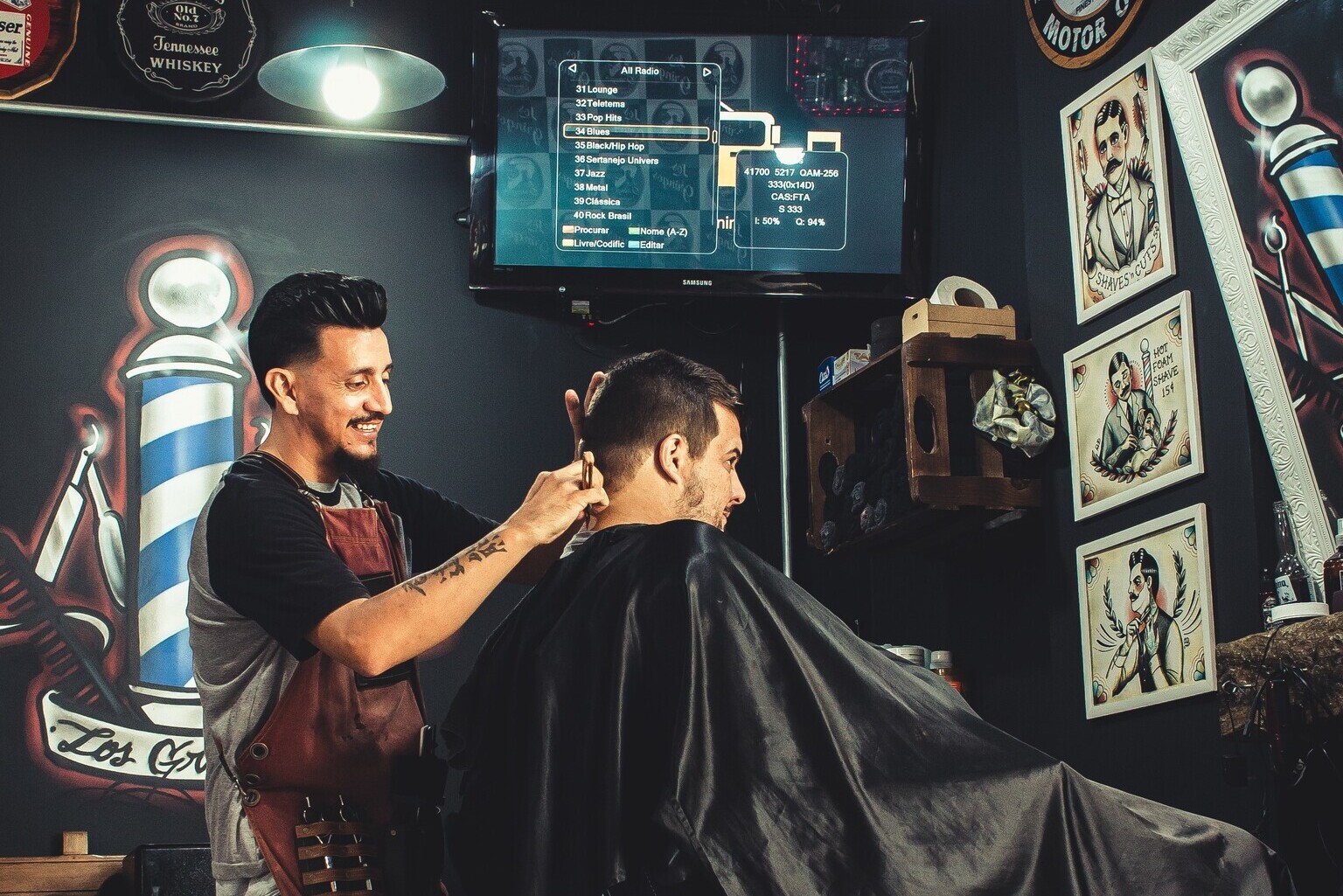 barber cutting hair